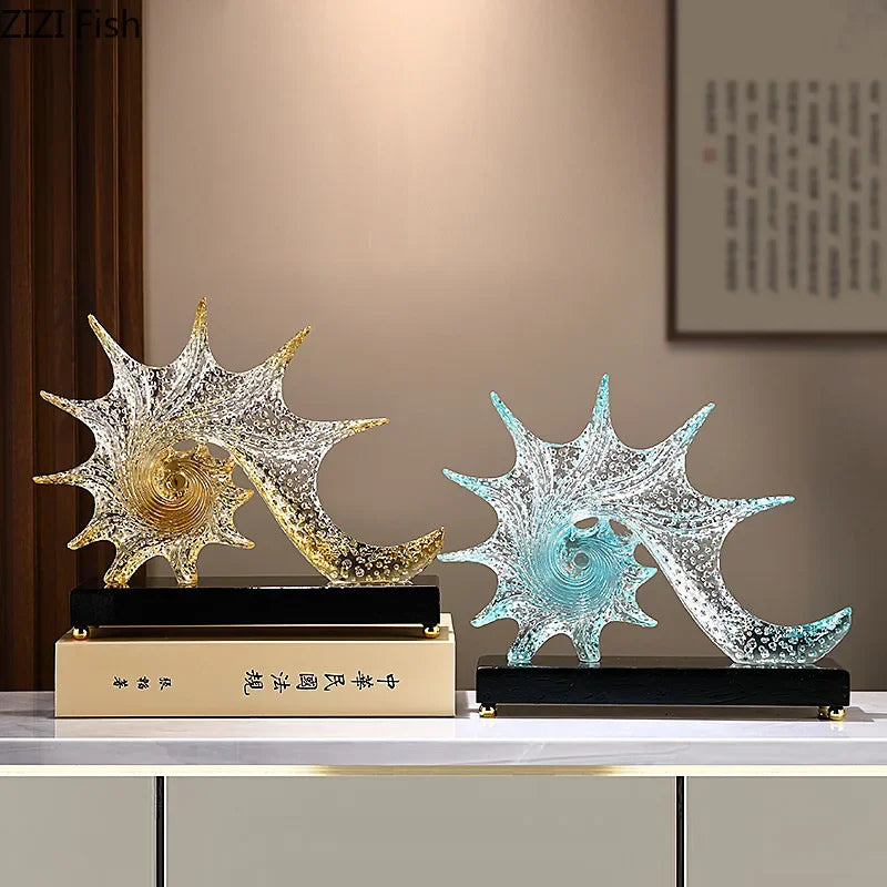 DecorBites™ Bubble Conch Sculpture | Resin Desk Decoration | Home Room Aesthetic Decor