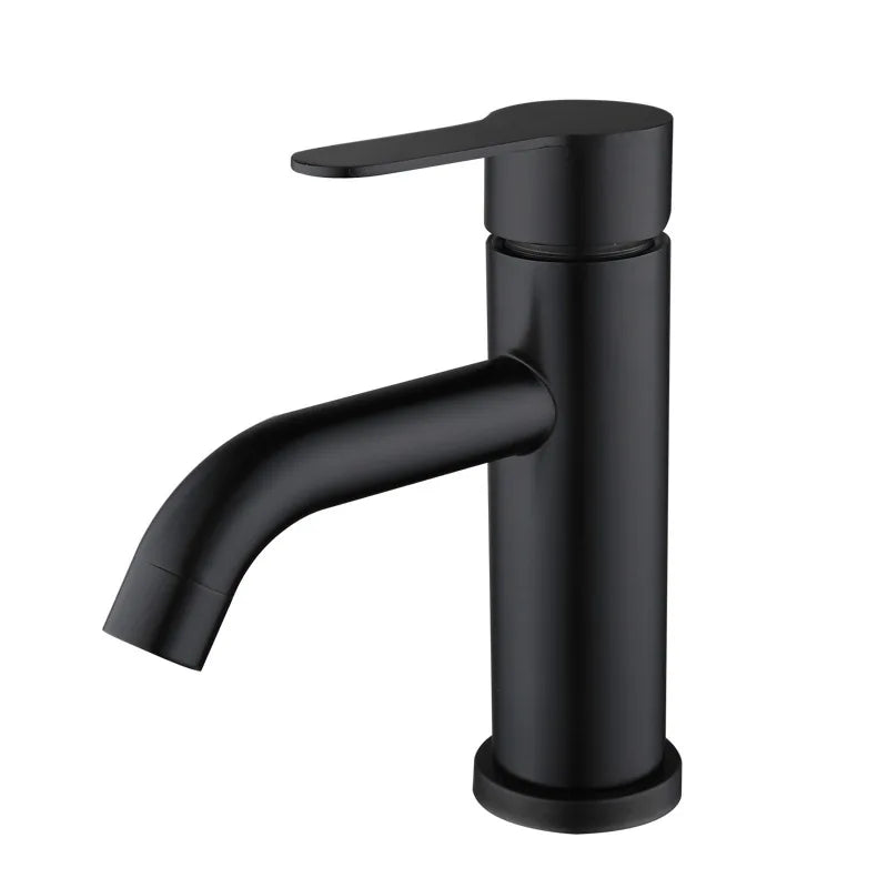 DecorBites™ Black Stainless Steel Bathroom Faucet Basin Mixer for Hot and Cold Water