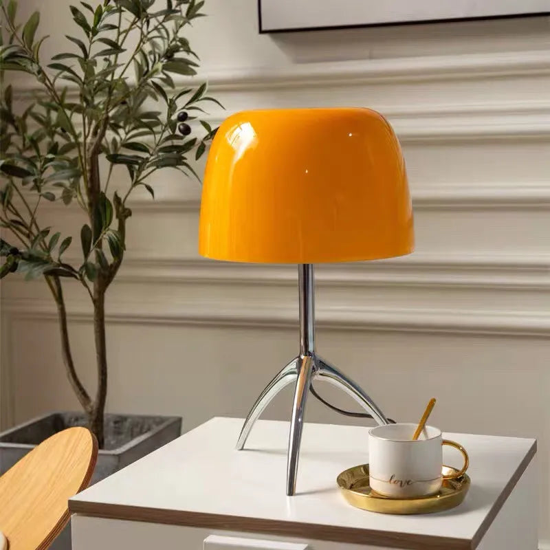 DecorBites™ Lumiere Glass Table Lamp - Modern LED Desk Light for Bedroom and Living Room