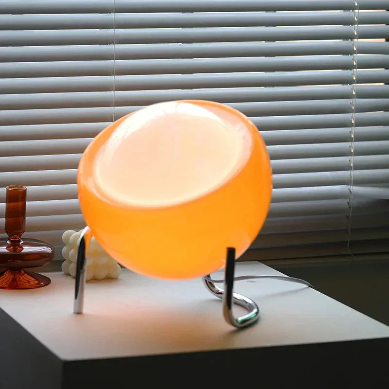 DecorBites™ Glass Table Lamp: Nordic LED Retro Night Light for Bedroom and Living Room