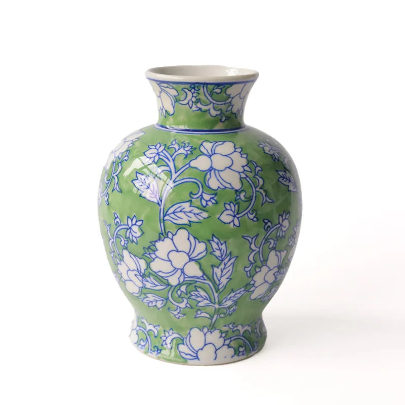 DecorBites™ Chinese Retro Blue & White Porcelain Vase Flower Arrangement Home Decor