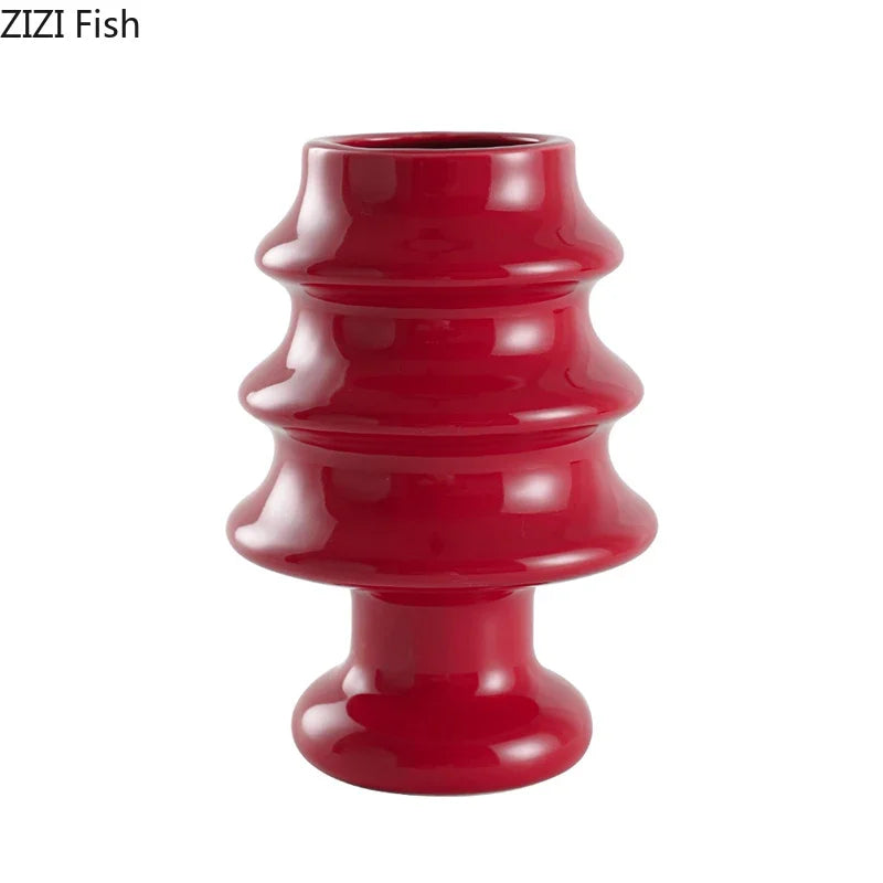 DecorBites™ Christmas Tree Ceramic Vase Xmas Decor Table Flowers Room Decor