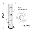 DecorBites™ Elegant Crystal Chandeliers for High Ceiling Living Room Foyer Staircase Lighting
