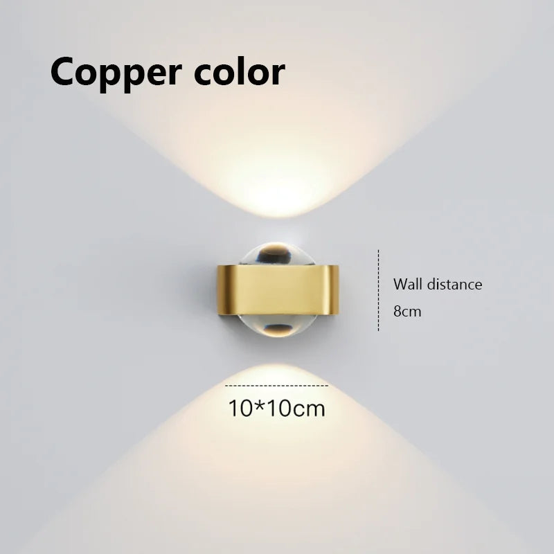 DecorBites™ Copper Bedroom Wall Lamp, Modern LED Double Head Spotlights, Luxury Living Room Sconce