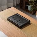 DecorBites™ Bamboo Tea Tray: Dual Purpose Teaware Holder with Water Storage and Drainage