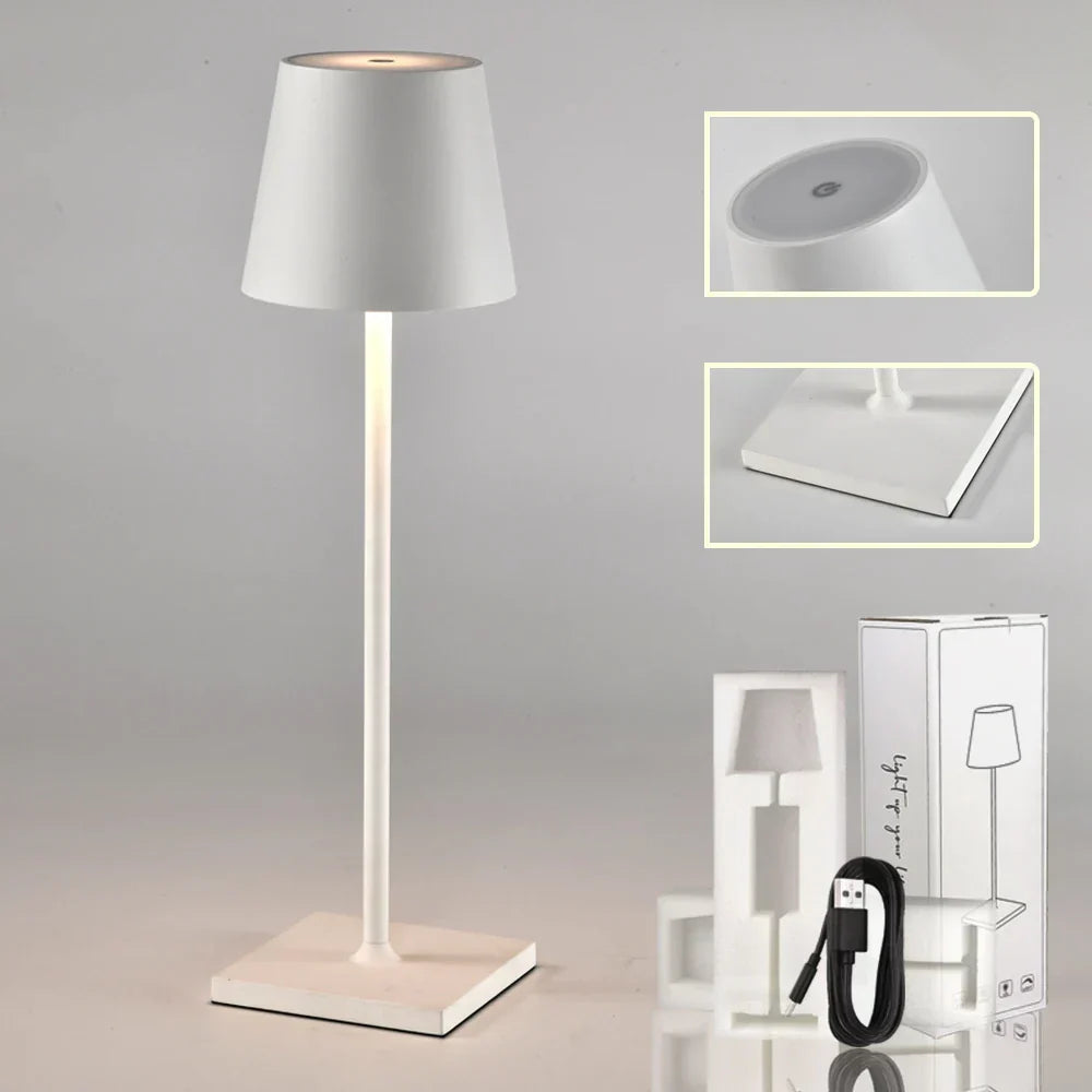 DecorBites™ Acrylic Crystal Art LED Table Lamp - Rechargeable Cordless Design