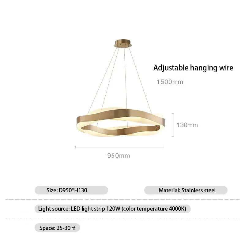 DecorBites™ Black Circle Chandelier Luxury Pendant Light for Home Decor