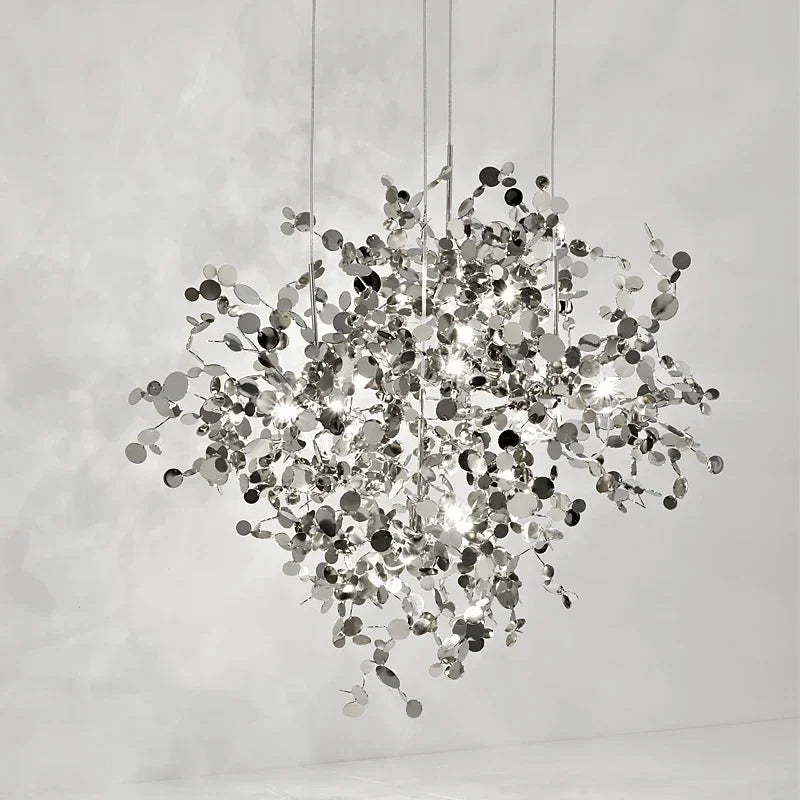 DecorBites™ LED Stainless Steel Chandelier Pendant Lights for Modern Home Decor Lighting
