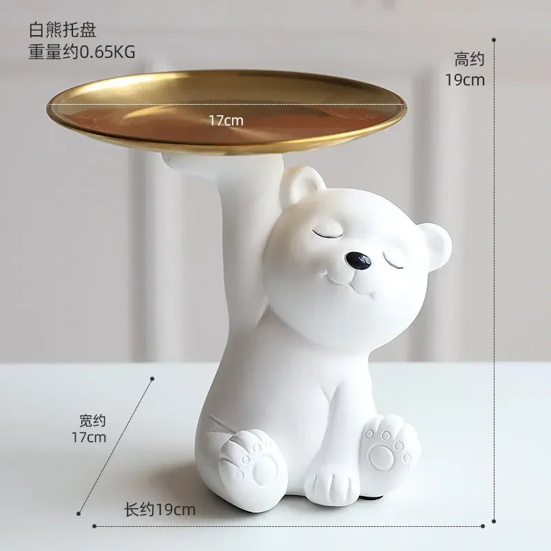 DecorBites™ Bear Figurine Resin Sculpture Home Decor Storage Box Living Room Ornaments