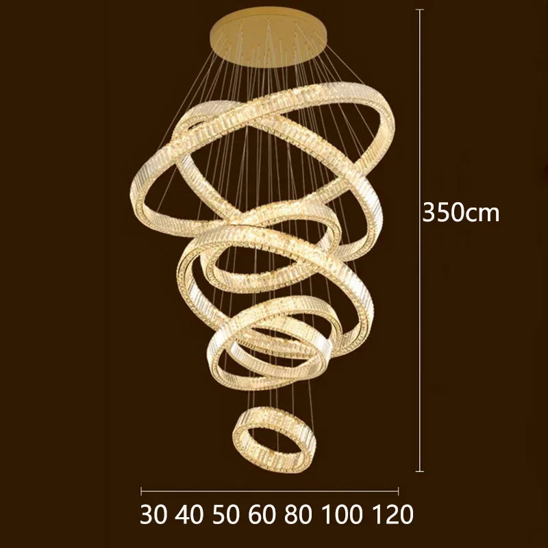 DecorBites™ Crystal Chandelier: Luxury Living Room Pendant Light, Stair Lamp & Ceiling Lighting