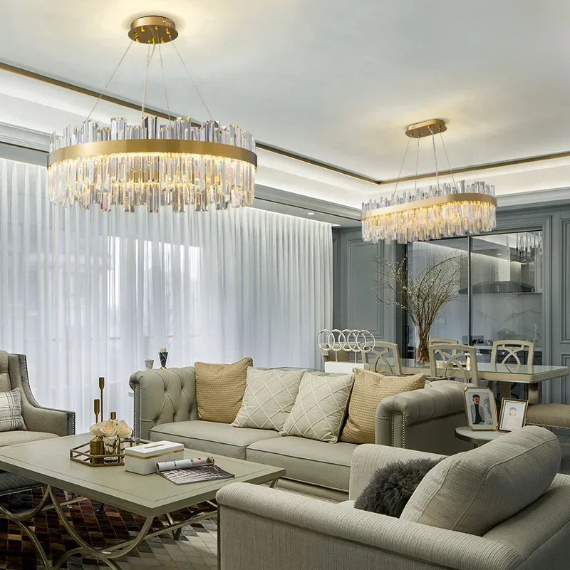 DecorBites™ Elegant Crystal Chandelier Pendant Light for Living Room Dining Kitchen Decoration