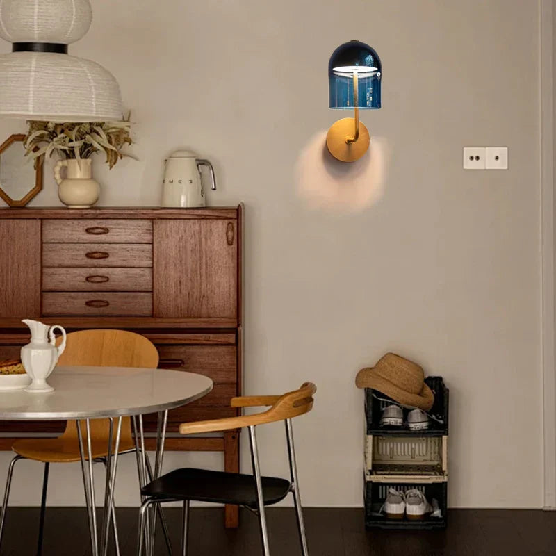DecorBites™ Blue Glass Wall Lamp: Luxury Room Decor Light Fixture