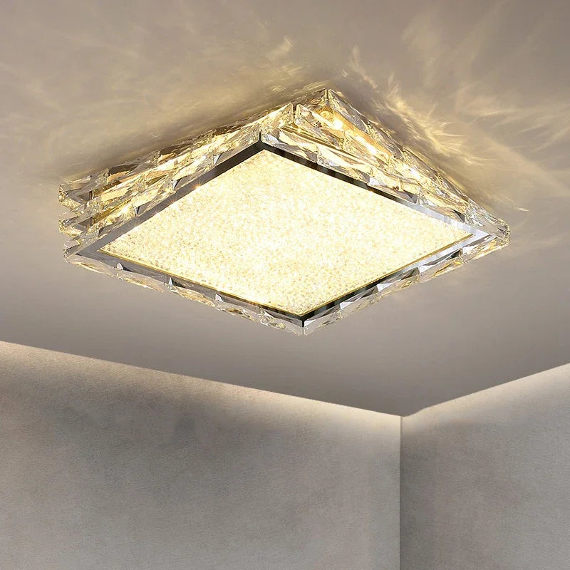 DecorBites™ Crystal Ceiling Lamp: Nordic Gold LED Light for Bedroom, Hotel, Office, Living Room.