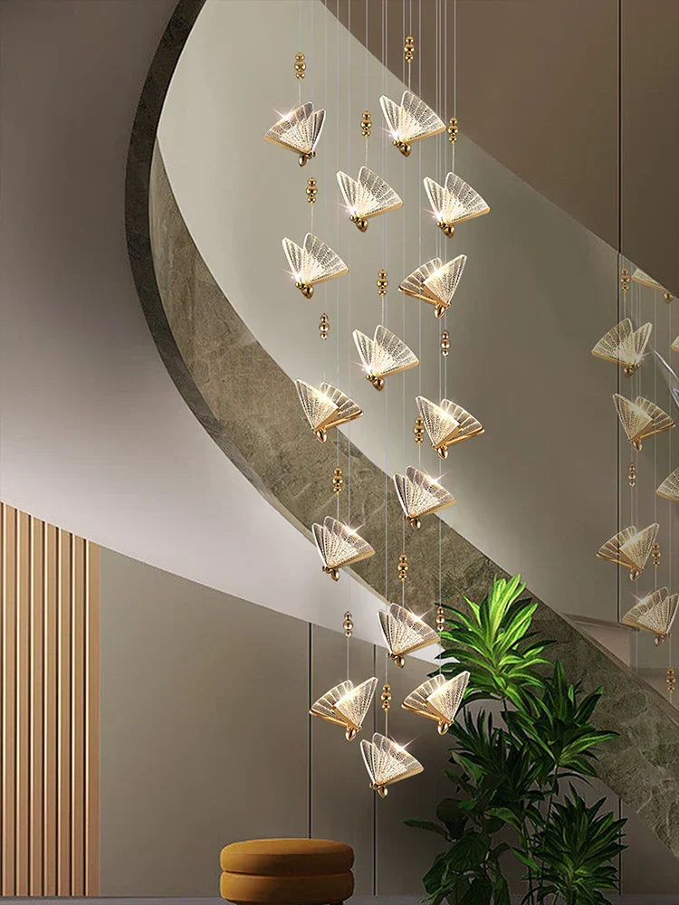 DecorBites™ Butterfly Acrylic Chandelier Modern Ceiling Light Pendant Lamp for Living Room