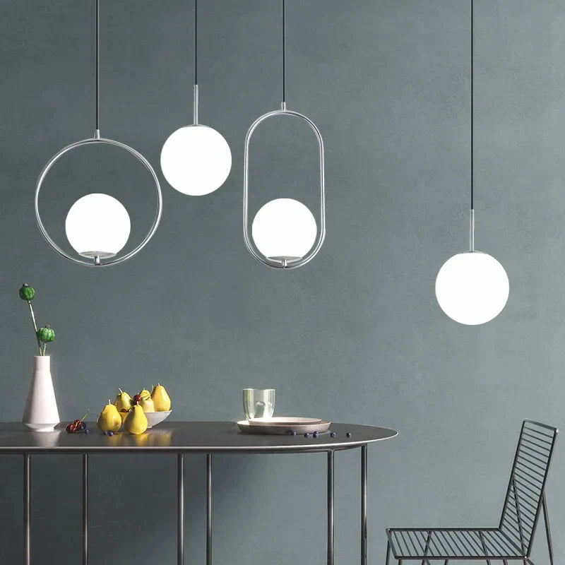 DecorBites™ Glass Ball Pendant Lights LED Kitchen Living Room Suspension Luminaire