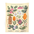 DecorBites™ Botanical Wildflower Reference Chart Tapestry Wall Hanging - Bohemian Home Decor