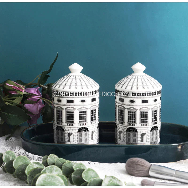 DecorBites™ Ancient Roman Architecture Ceramic Incense Candlestick Luxury Home Ornament