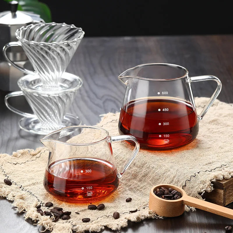DecorBites™ Glass Coffee Pot Server 400/600ML - Reusable Coffee Carafe & Kettle