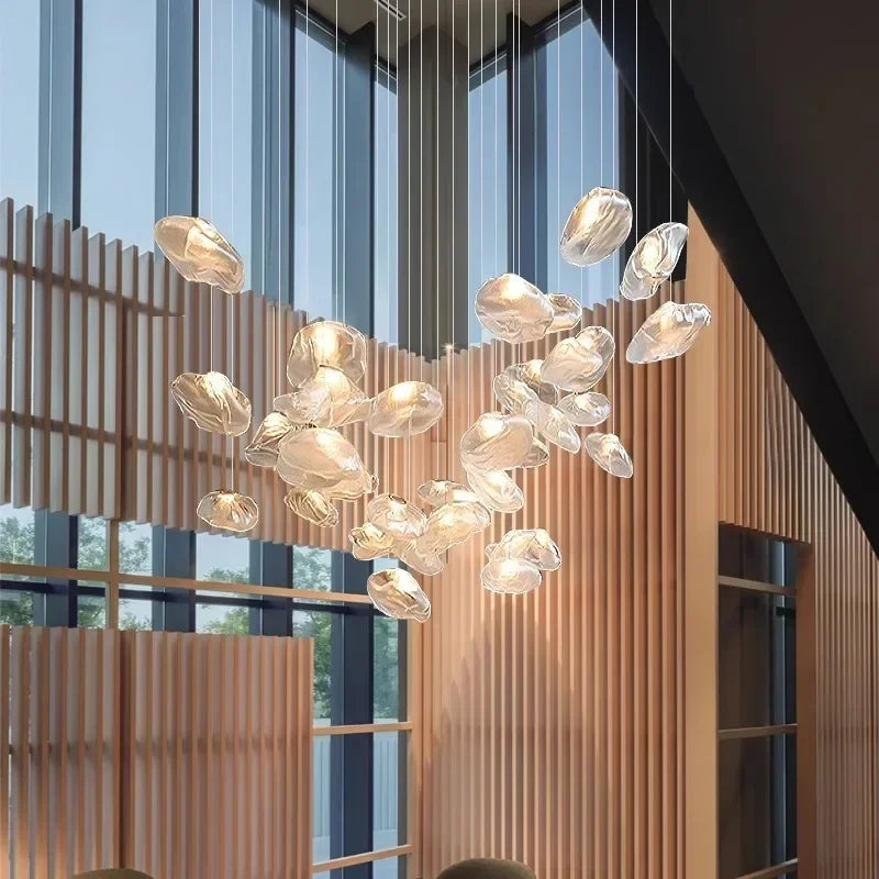 DecorBites™ Crystal Chandelier Stair Pendant Lamp | Modern Living Room Lighting Fixture