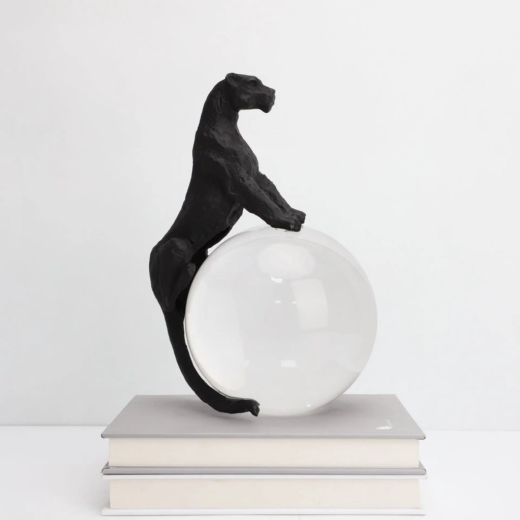 DecorBites™ Crystal Ball Metal Animal Sculptures Home Decor Figurines