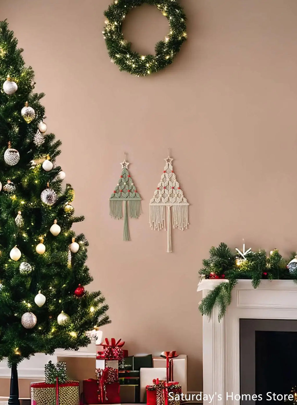 DecorBites™ Boho Christmas Tree Wall Tapestry