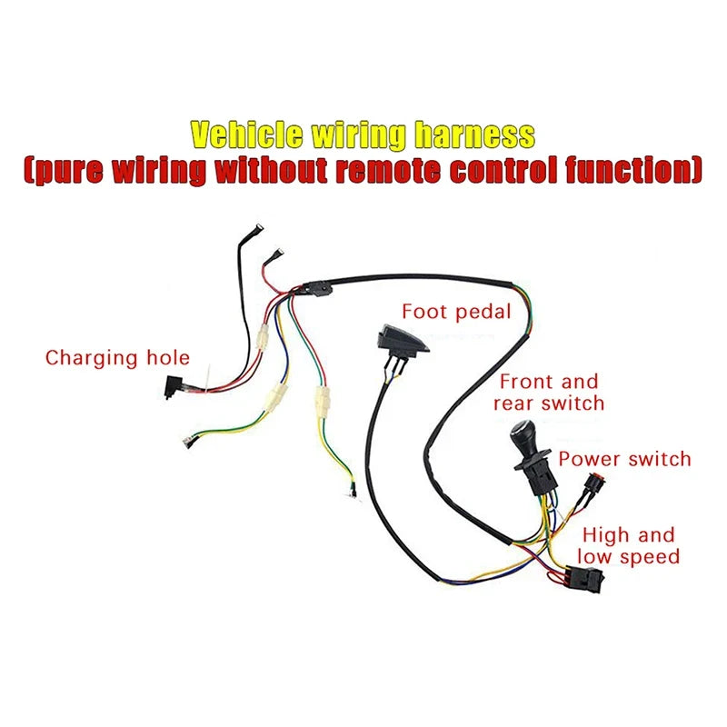 Children Electric Car DIY Modified Wires And Switch Kit With 2.4G Bluetooth RC And Controller For Baby Electric Car Self-made