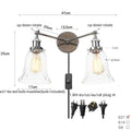 DecorBites™ 2 Head LED Wall Lamps Iron Glass Bedroom Stair Light Fixtures