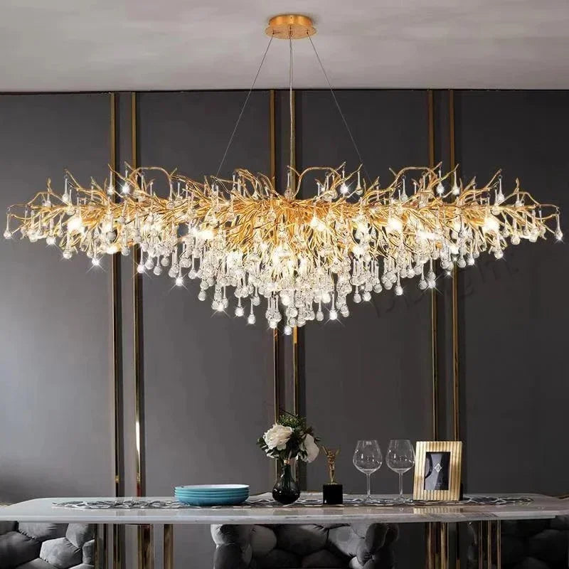 DecorBites™ Crystal Branch Chandelier | Indoor Luxury Gloss Light for Living & Dining Room