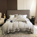 DecorBites™ Eucalyptus Lyocell Luxury Bedding Set in White Champagne Grey Pink