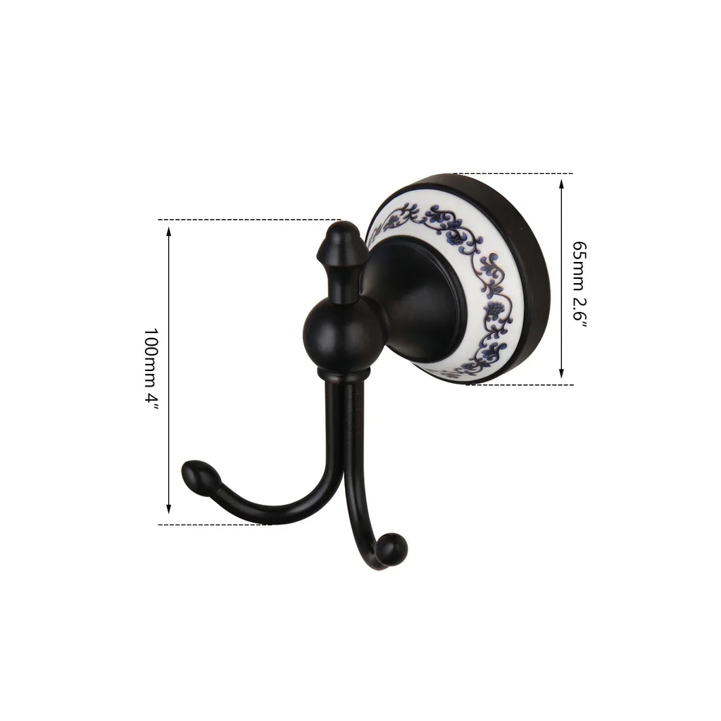DecorBites™ Black Stainless Steel Wall Mounted Bathroom Towel Hook Robe Coat Hanger