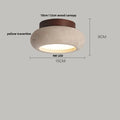 DecorBites™ LED Travertine Wood Ceiling Light Fixture - Modern Nordic Restaurant Balcony Lamp
