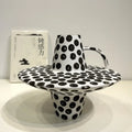 DecorBites™ Black White Dots Ceramic Vase Geometric Abstraction Handicraft Floral Accessories
