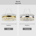 DecorBites™ Crystal Chandelier: Modern LED Chrome Gold Lighting for Living Room Bedroom Kitchen