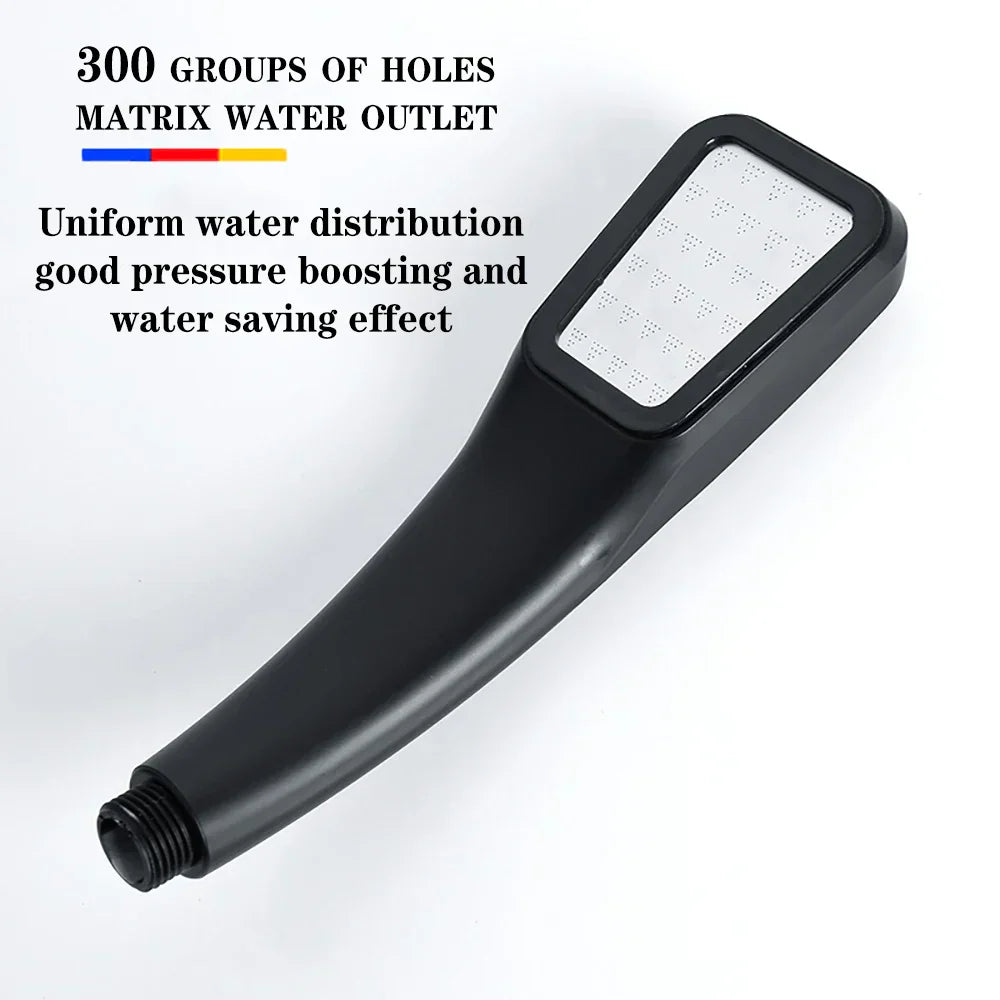 DecorBites™ Black High Pressure Rainfall Shower Head with Bracket and Water Saving Nozzle