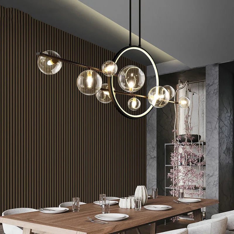 DecorBites™ Glass Bubble LED Chandelier Dining Room Pendant Lighting