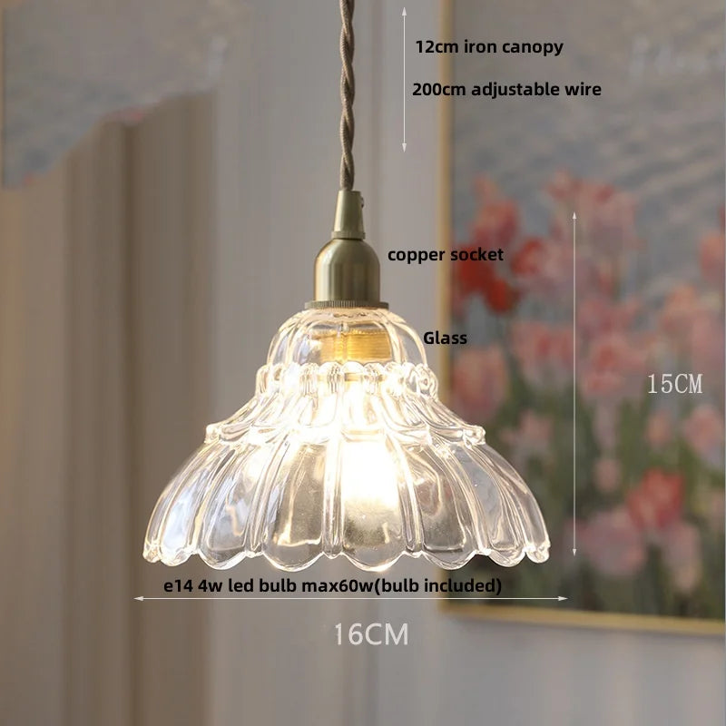 DecorBites™ Copper Glass LED Pendant Lamp: Modern Nordic Kitchen Dining Room Lighting