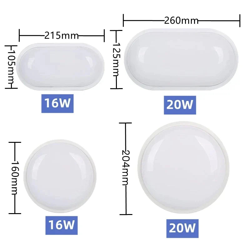 DecorBites™ LED Oval Wall Lamp Outdoor Ceiling Light Waterproof Garden Bathroom Lighting