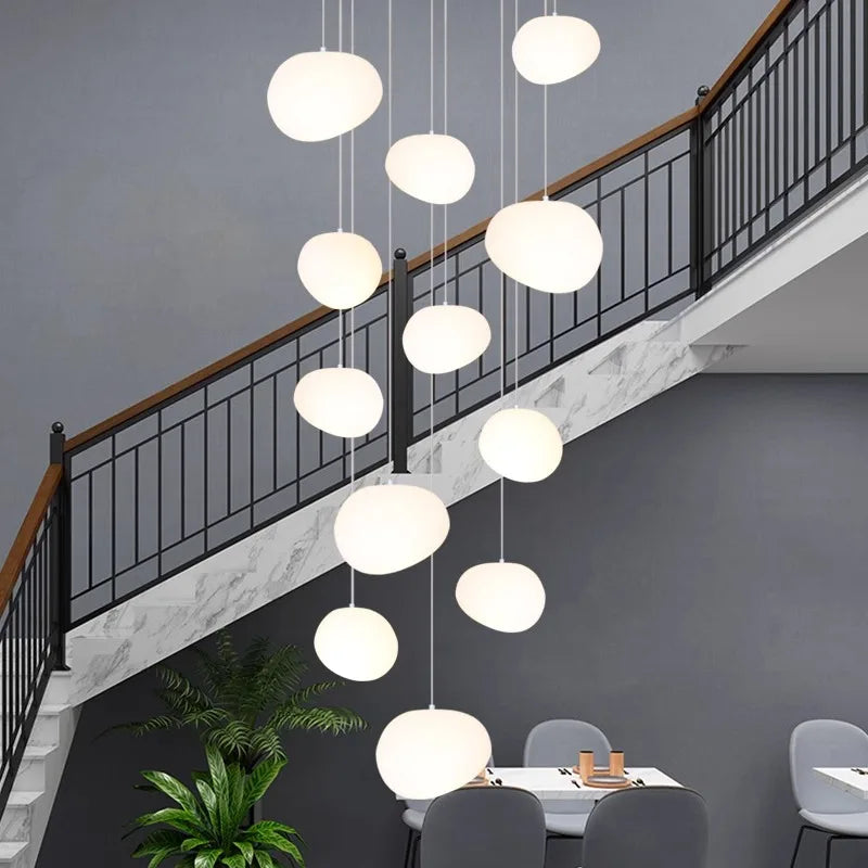 DecorBites™ Crystal Chandelier Stair Pendant Lamp Living Room Interior Lighting