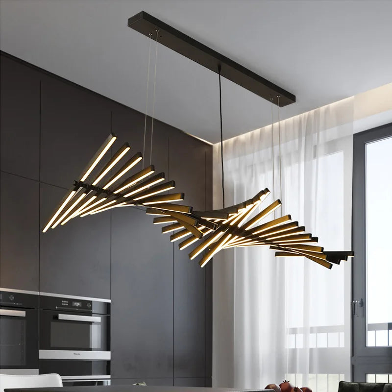 DecorBites™ LED Wave Pendant Chandeliers for Living Dining Room Restaurant