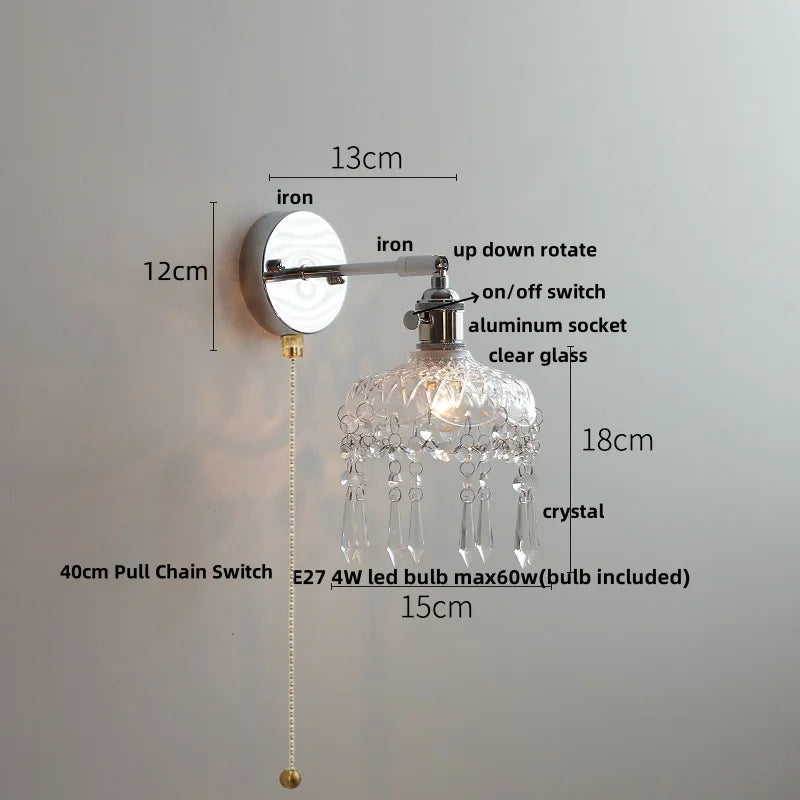 DecorBites™ Ceramic LED Wall Light Sconce, Pull Chain Switch, Modern Style