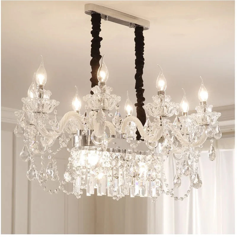 DecorBites™ Crystal Chandelier Pendant Light for Dining Room - Gold/Silver/Cognac/Smoky Gray - Indoor Décor