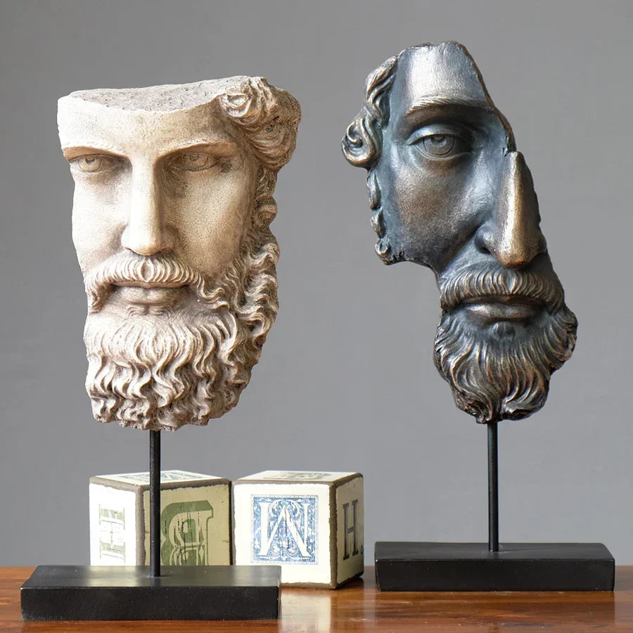 DecorBites™ Abstract David Face Resin Sculpture for Home Decor