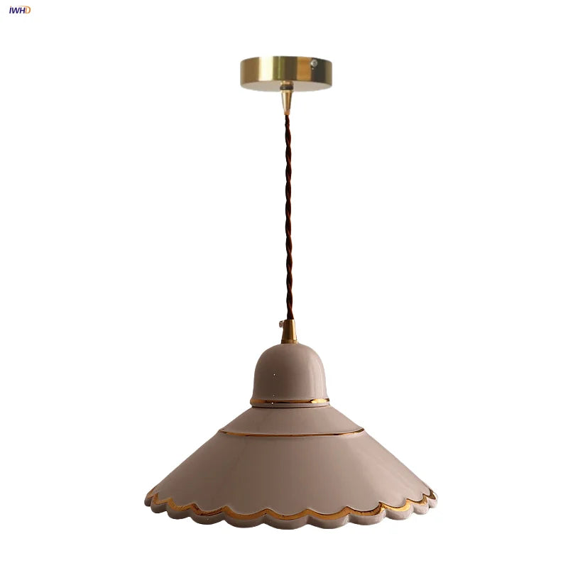 DecorBites™ LED Pendant Lamp Modern Style Home Lighting Living Room Study Bar White Flower Ceramic