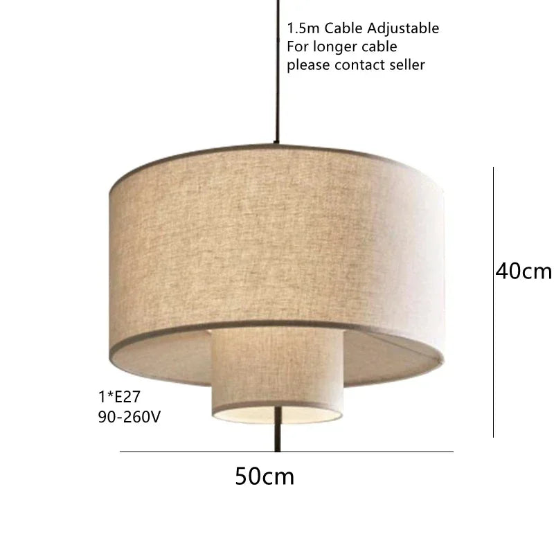 DecorBites™ Bohemian Wabi Sabi Fabric Pendant Lamps for Home, Office, and Hospitality