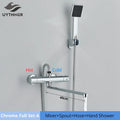 DecorBites™ Black/Chrome Thermostatic Shower Set with Brass Wall Mount Mixer Handle Spray