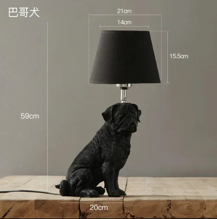 DecorBites™ Black/White Puppy Dogs Table Lamps for Home Decor Lighting
