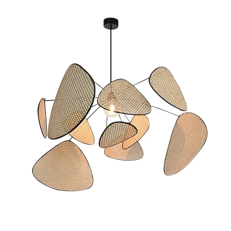 DecorBites™ Black Rattan Ceiling Chandelier for Indoor Lighting Decor