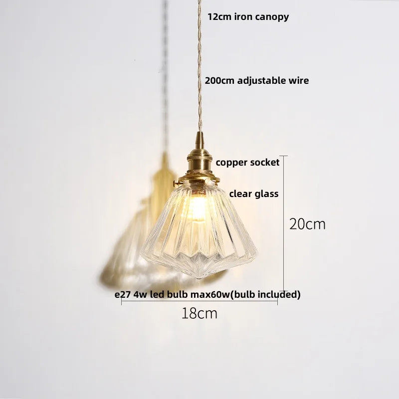 DecorBites™ Clear Glass LED Pendant Lamp Modern Nordic Style Adjustable Hanging Light