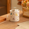 DecorBites™ Bowknot Pattern Porcelain Coffee Mug, Cute Cartoon Design, Ideal for Tea and Juice.