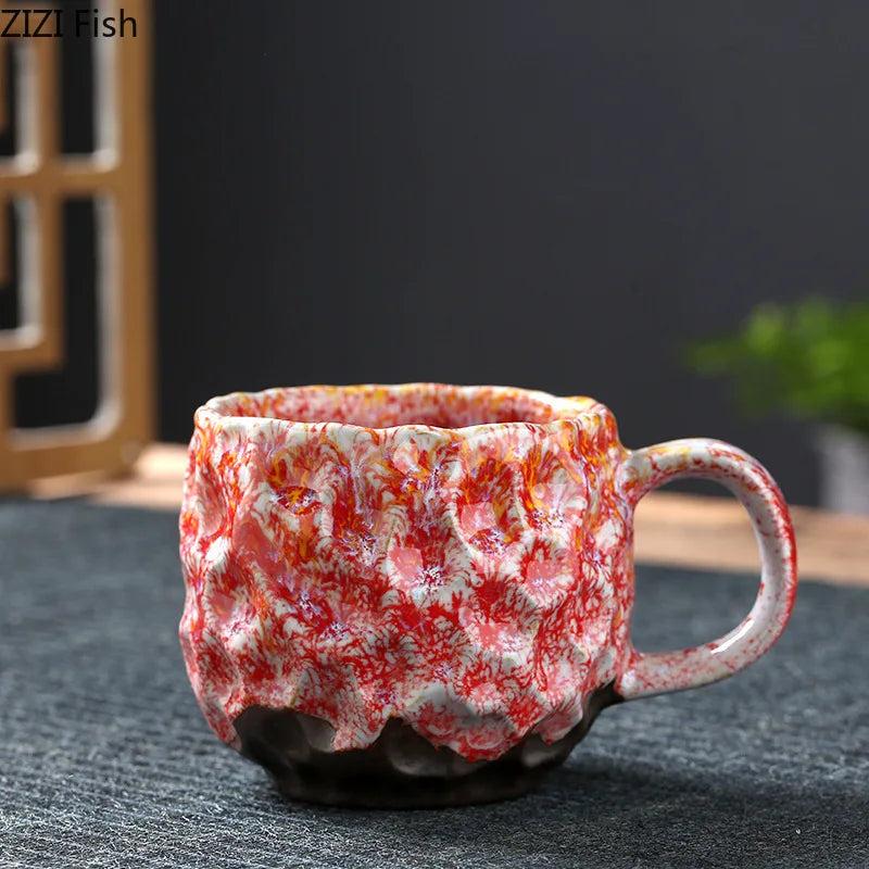 DecorBites™ Hammer Pattern Porcelain Mugs, Set of 2